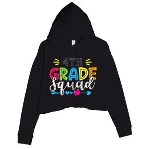 4th Grade Squad Team Back To School Teacher Student Crop Fleece Hoodie