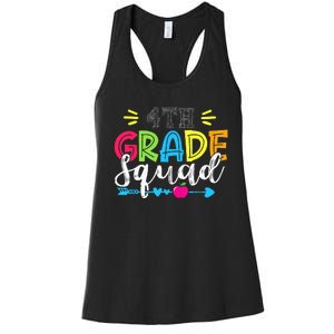 4th Grade Squad Team Back To School Teacher Student Women's Racerback Tank