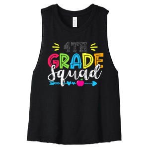 4th Grade Squad Team Back To School Teacher Student Women's Racerback Cropped Tank