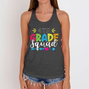 4th Grade Squad Team Back To School Teacher Student Women's Knotted Racerback Tank