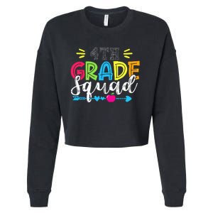 4th Grade Squad Team Back To School Teacher Student Cropped Pullover Crew