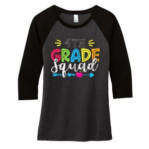 4th Grade Squad Team Back To School Teacher Student Women's Tri-Blend 3/4-Sleeve Raglan Shirt