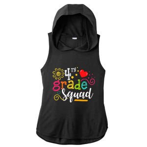 4th Grade Squad Student Teacher Gift Back To School Ladies PosiCharge Tri-Blend Wicking Draft Hoodie Tank