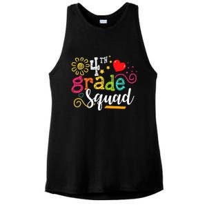 4th Grade Squad Student Teacher Gift Back To School Ladies PosiCharge Tri-Blend Wicking Tank