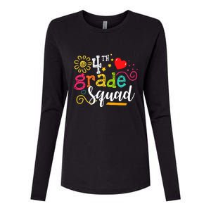 4th Grade Squad Student Teacher Gift Back To School Womens Cotton Relaxed Long Sleeve T-Shirt