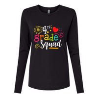 4th Grade Squad Student Teacher Gift Back To School Womens Cotton Relaxed Long Sleeve T-Shirt