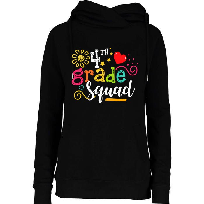 4th Grade Squad Student Teacher Gift Back To School Womens Funnel Neck Pullover Hood