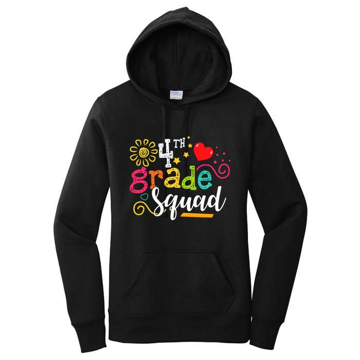 4th Grade Squad Student Teacher Gift Back To School Women's Pullover Hoodie