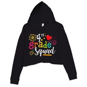 4th Grade Squad Student Teacher Gift Back To School Crop Fleece Hoodie