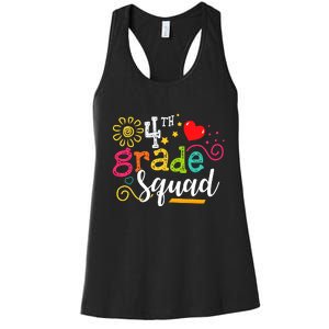 4th Grade Squad Student Teacher Gift Back To School Women's Racerback Tank