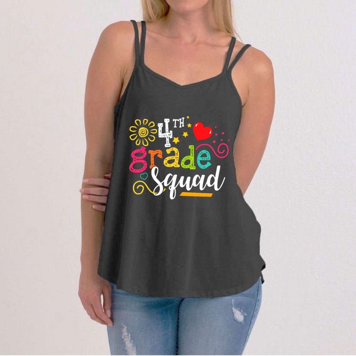 4th Grade Squad Student Teacher Gift Back To School Women's Strappy Tank