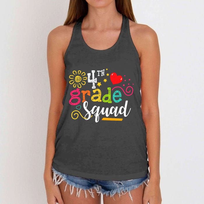 4th Grade Squad Student Teacher Gift Back To School Women's Knotted Racerback Tank