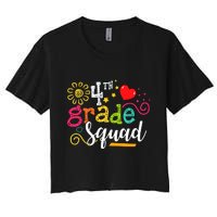 4th Grade Squad Student Teacher Gift Back To School Women's Crop Top Tee