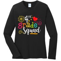 4th Grade Squad Student Teacher Gift Back To School Ladies Long Sleeve Shirt