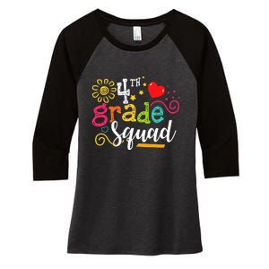 4th Grade Squad Student Teacher Gift Back To School Women's Tri-Blend 3/4-Sleeve Raglan Shirt