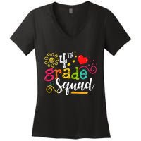 4th Grade Squad Student Teacher Gift Back To School Women's V-Neck T-Shirt