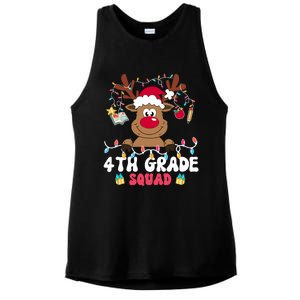 4th Grade Squad Reindeer Christmas Fourth Grade Teacher Xmas Ladies PosiCharge Tri-Blend Wicking Tank