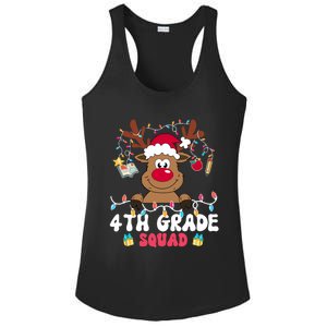 4th Grade Squad Reindeer Christmas Fourth Grade Teacher Xmas Ladies PosiCharge Competitor Racerback Tank