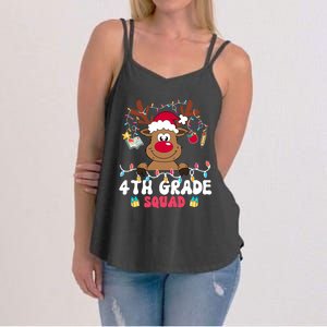 4th Grade Squad Reindeer Christmas Fourth Grade Teacher Xmas Women's Strappy Tank