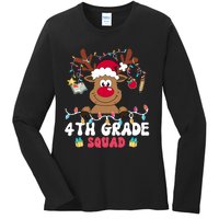 4th Grade Squad Reindeer Christmas Fourth Grade Teacher Xmas Ladies Long Sleeve Shirt