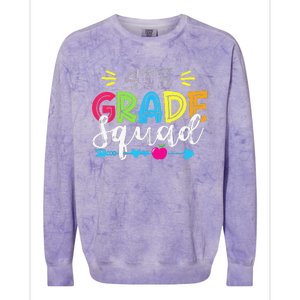 4th Grade Squad Team Back To School Teacher Student Colorblast Crewneck Sweatshirt