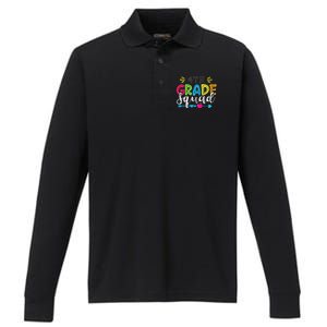 4th Grade Squad Team Back To School Teacher Student Performance Long Sleeve Polo