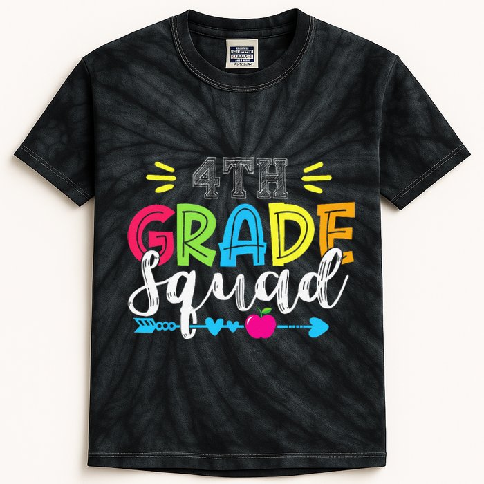 4th Grade Squad Team Back To School Teacher Student Kids Tie-Dye T-Shirt