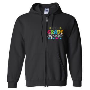 4th Grade Squad Team Back To School Teacher Student Full Zip Hoodie