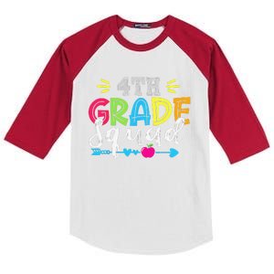 4th Grade Squad Team Back To School Teacher Student Kids Colorblock Raglan Jersey