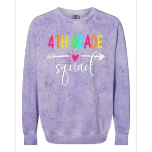 4th Grade Squad Back To School Team Teacher Student Colorblast Crewneck Sweatshirt