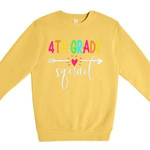 4th Grade Squad Back To School Team Teacher Student Premium Crewneck Sweatshirt