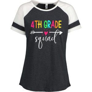 4th Grade Squad Back To School Team Teacher Student Enza Ladies Jersey Colorblock Tee