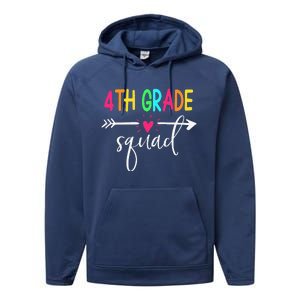 4th Grade Squad Back To School Team Teacher Student Performance Fleece Hoodie