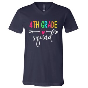 4th Grade Squad Back To School Team Teacher Student V-Neck T-Shirt