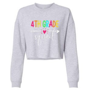 4th Grade Squad Back To School Team Teacher Student Cropped Pullover Crew