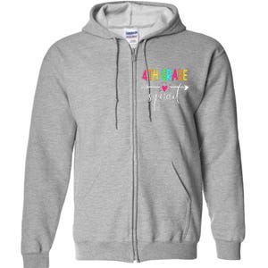 4th Grade Squad Back To School Team Teacher Student Full Zip Hoodie