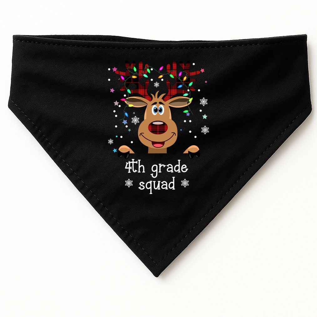 4th Grade Squad Reindeer Christmas USA-Made Doggie Bandana