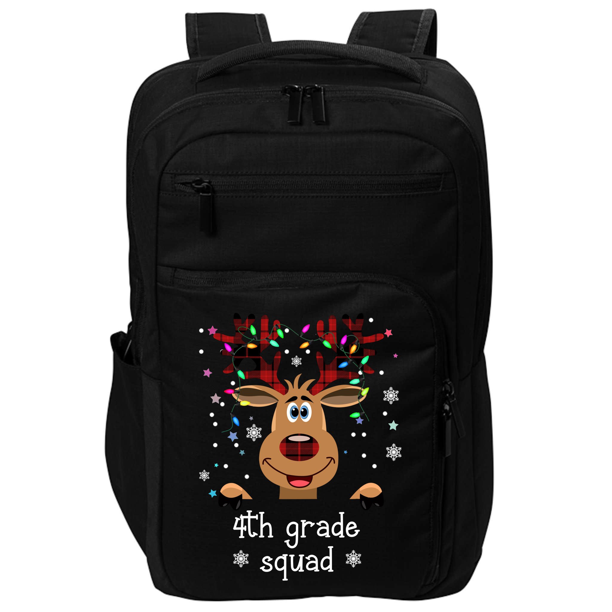 4th Grade Squad Reindeer Christmas Impact Tech Backpack