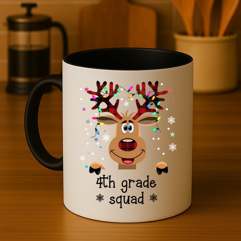 4th Grade Squad Reindeer Christmas Mug