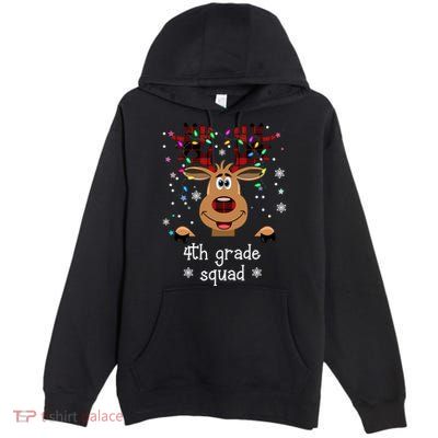 4th Grade Squad Reindeer Christmas Premium Pullover Hoodie