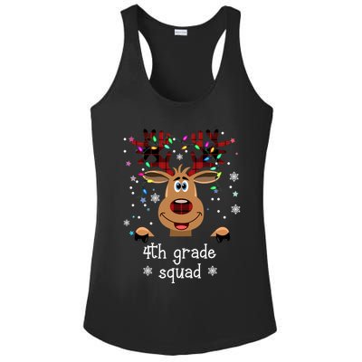 4th Grade Squad Reindeer Christmas Ladies PosiCharge Competitor Racerback Tank