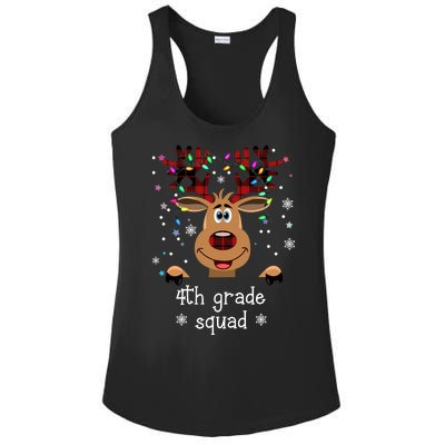 4th Grade Squad Reindeer Christmas Ladies PosiCharge Competitor Racerback Tank