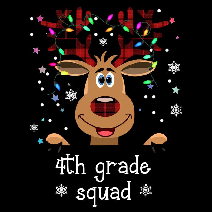 4th Grade Squad Reindeer Christmas Bag