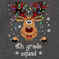 4th Grade Squad Reindeer Christmas Vector Backpack