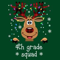 4th Grade Squad Reindeer Christmas Cooling Performance Crew T-Shirt