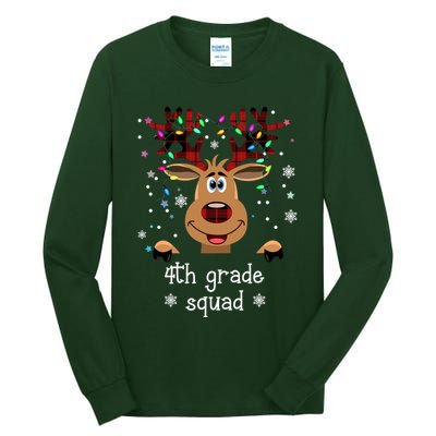 4th Grade Squad Reindeer Christmas Tall Long Sleeve T-Shirt