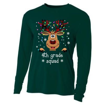 4th Grade Squad Reindeer Christmas Cooling Performance Long Sleeve Crew