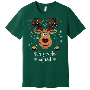 4th Grade Squad Reindeer Christmas Premium T-Shirt