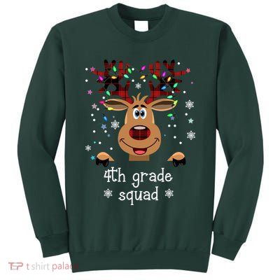 4th Grade Squad Reindeer Christmas Tall Sweatshirt