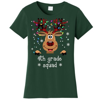 4th Grade Squad Reindeer Christmas Women's T-Shirt